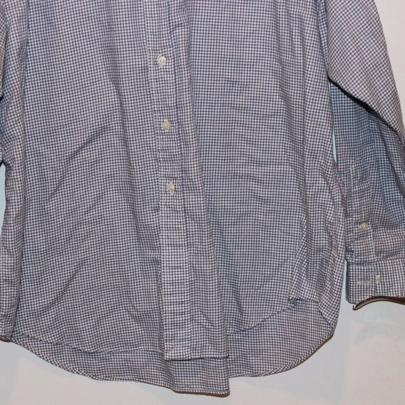 Ralph Lauren Black White Check 100% Cotton Blend Button-Up Shirts Men Size 17.5 - Picture 7 of 11